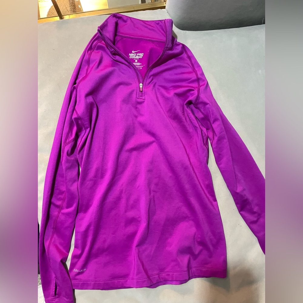 Purple Nike Dri-Fit Long Sleeve Half-Zip Pullover Activewear running